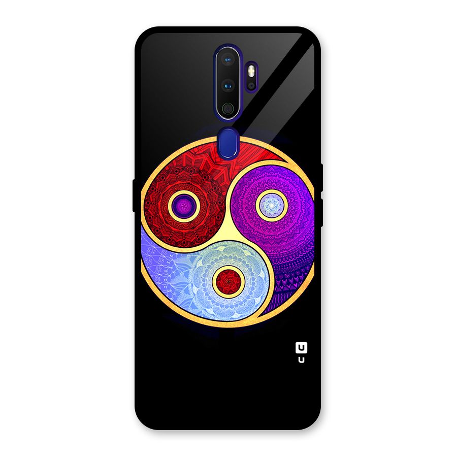Yin Yang Mandala Design Glass Back Case for Oppo A9 (2020)