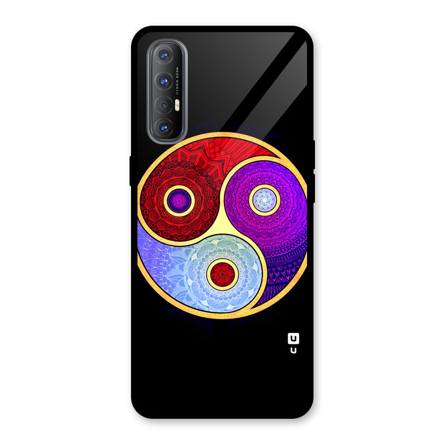 Yin Yang Mandala Design Glass Back Case for Oppo Reno3 Pro