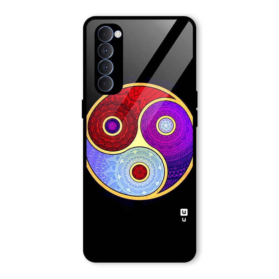 Yin Yang Mandala Design Glass Back Case for Oppo Reno4 Pro