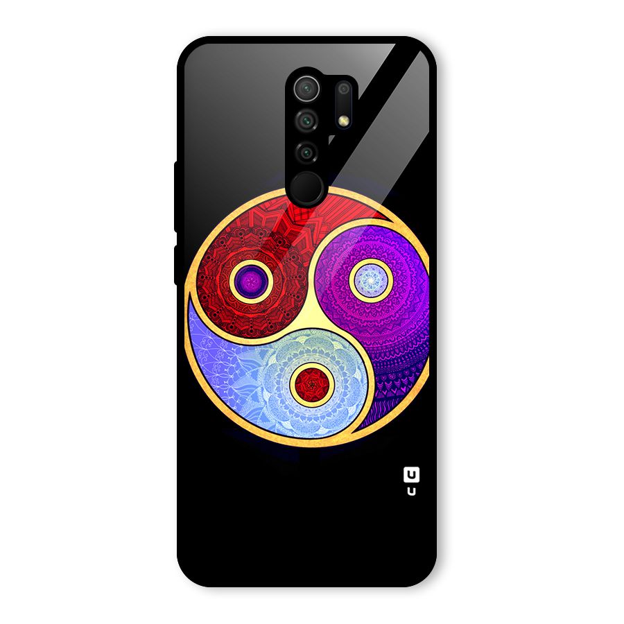 Yin Yang Mandala Design Glass Back Case for Poco M2