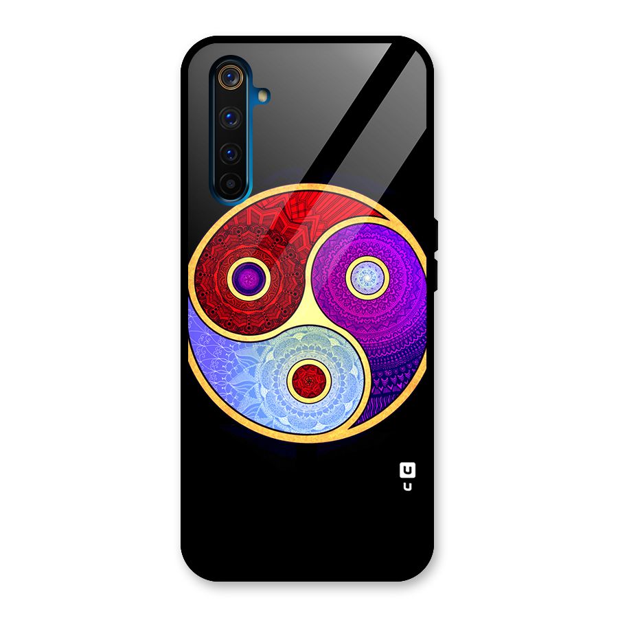 Yin Yang Mandala Design Glass Back Case for Realme 6 Pro