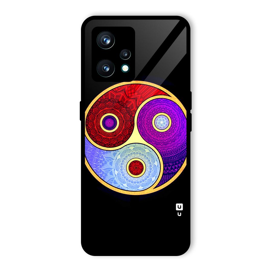 Yin Yang Mandala Design Glass Back Case for Realme 9 Pro Plus 5G