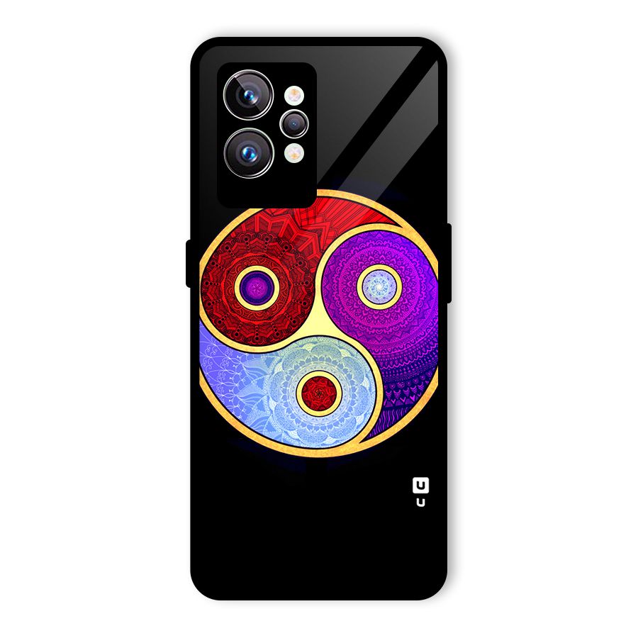 Yin Yang Mandala Design Glass Back Case for Realme GT2 Pro