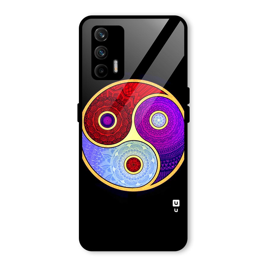 Yin Yang Mandala Design Glass Back Case for Realme GT 5G