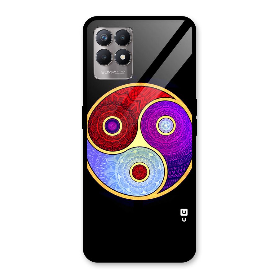 Yin Yang Mandala Design Glass Back Case for Realme Narzo 50