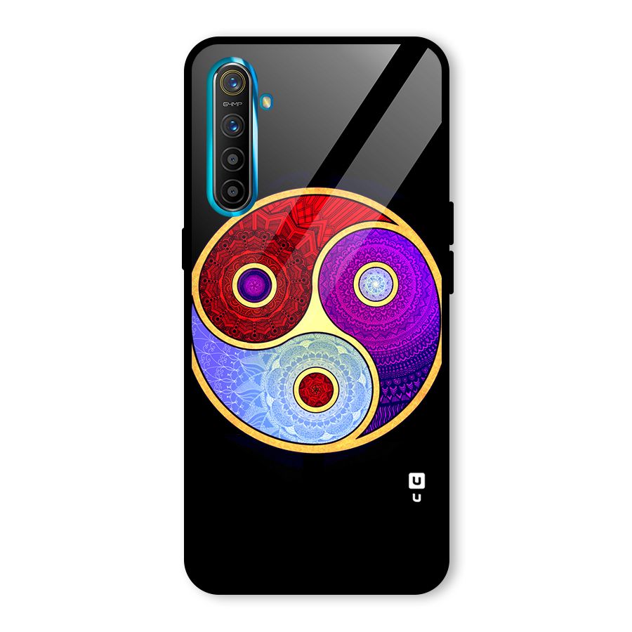 Yin Yang Mandala Design Glass Back Case for Realme X2