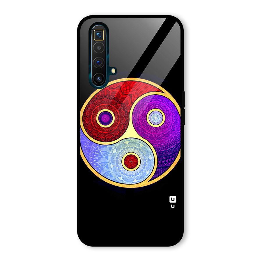 Yin Yang Mandala Design Glass Back Case for Realme X3