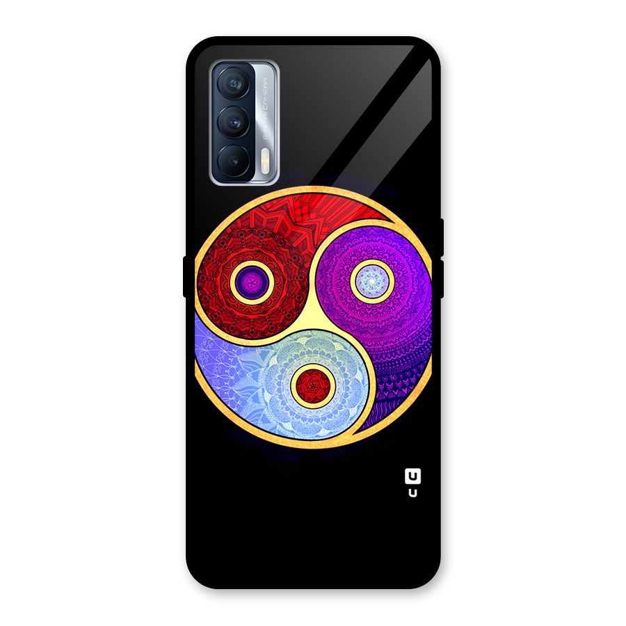 Yin Yang Mandala Design Glass Back Case for Realme X7