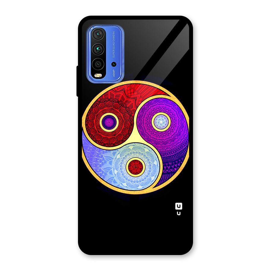 Yin Yang Mandala Design Glass Back Case for Redmi 9 Power