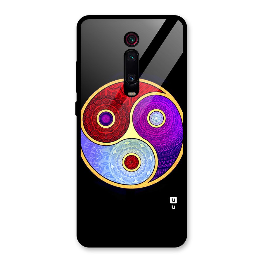 Yin Yang Mandala Design Glass Back Case for Redmi K20