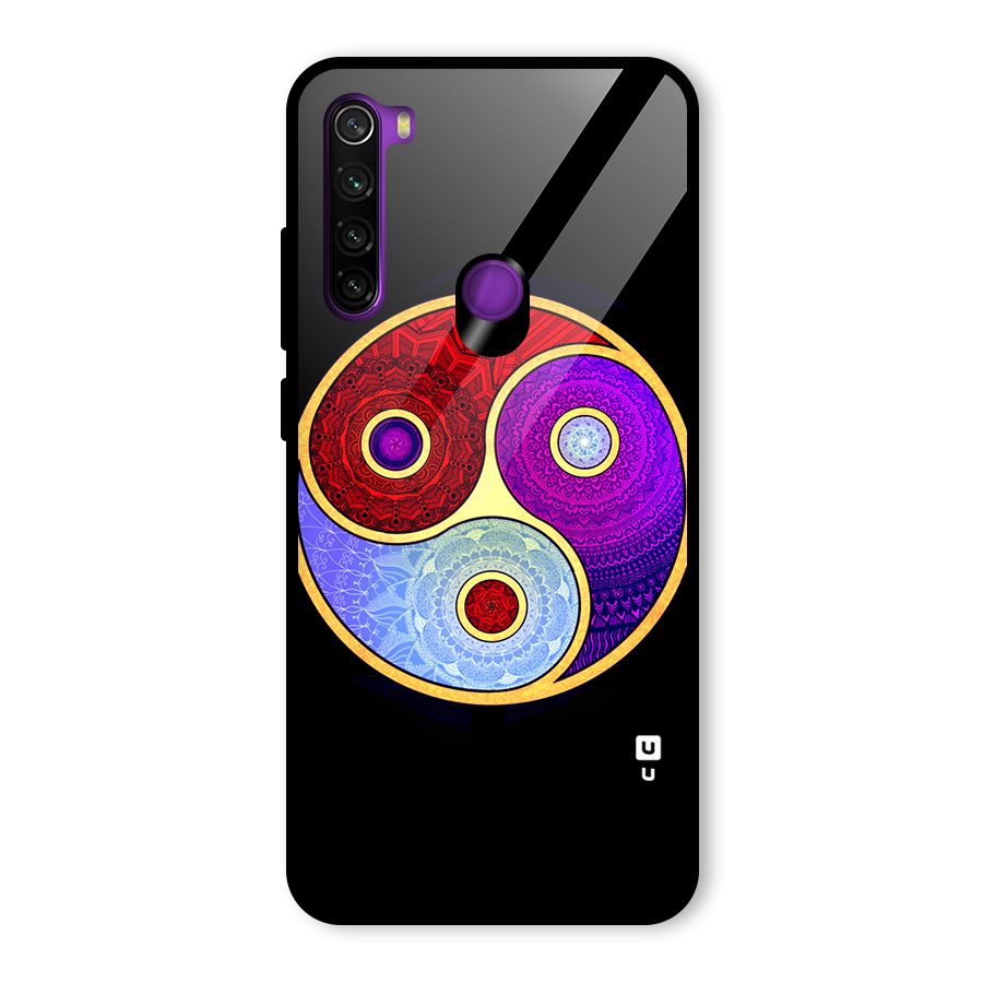 Yin Yang Mandala Design Glass Back Case for Redmi Note 8