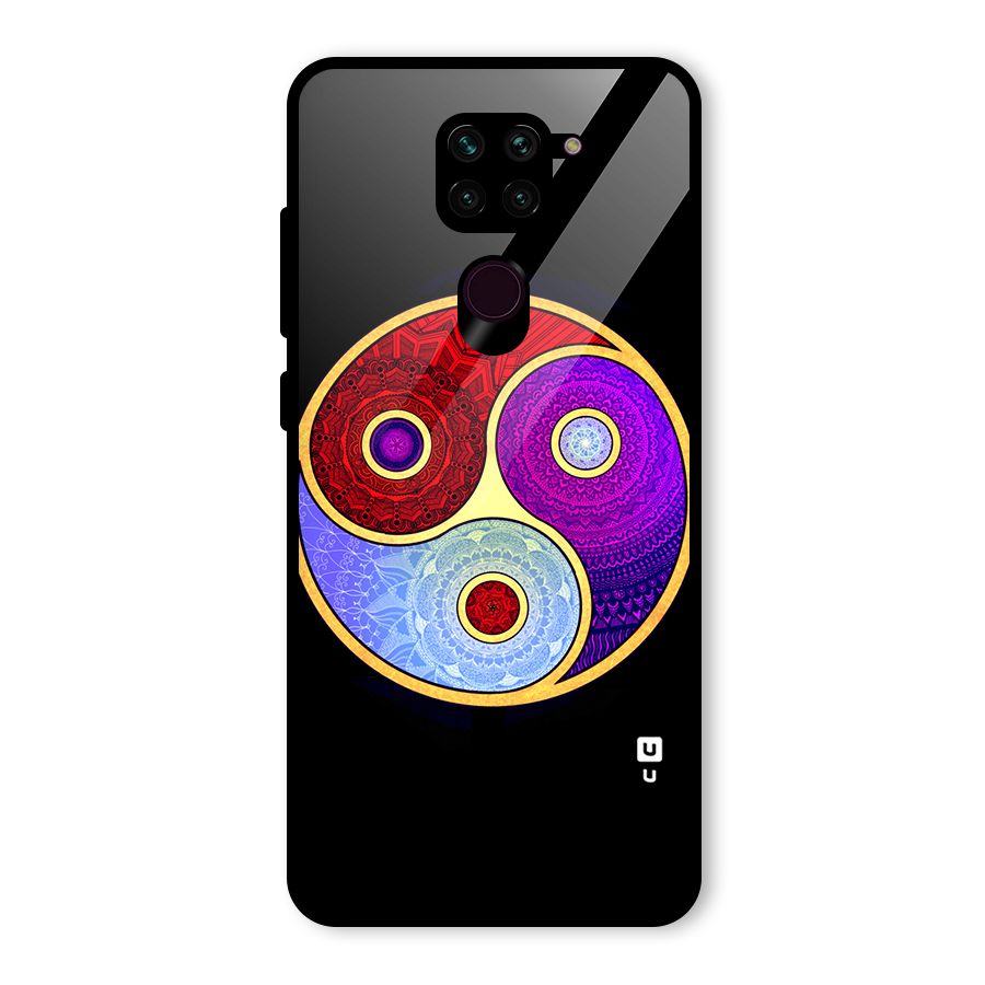 Yin Yang Mandala Design Glass Back Case for Redmi Note 9