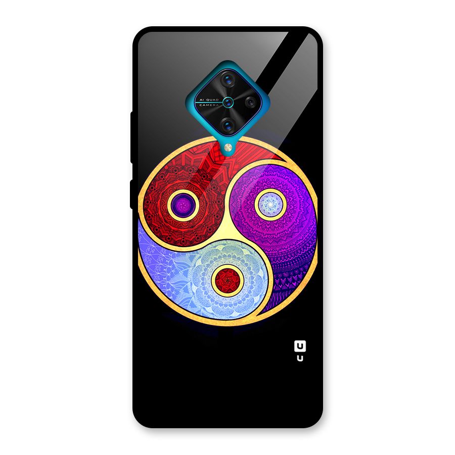 Yin Yang Mandala Design Glass Back Case for Vivo S1 Pro