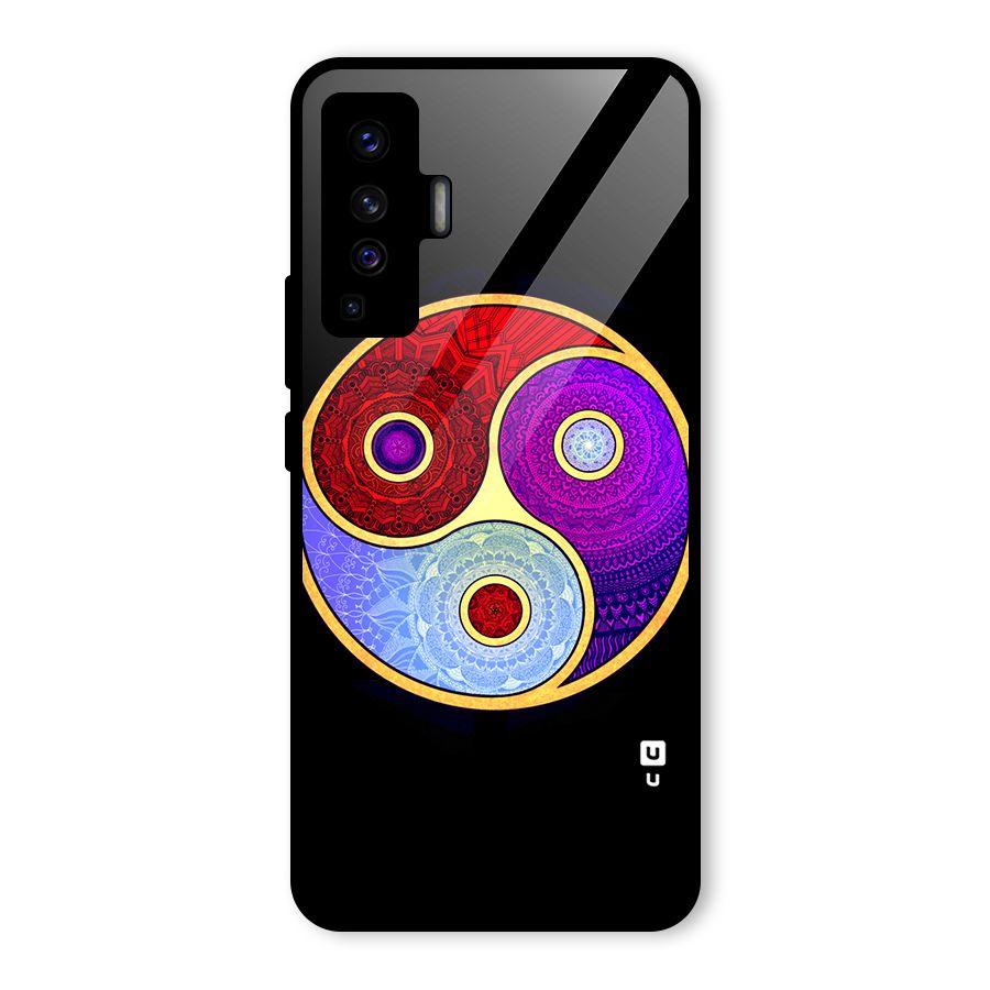 Yin Yang Mandala Design Glass Back Case for Vivo X50