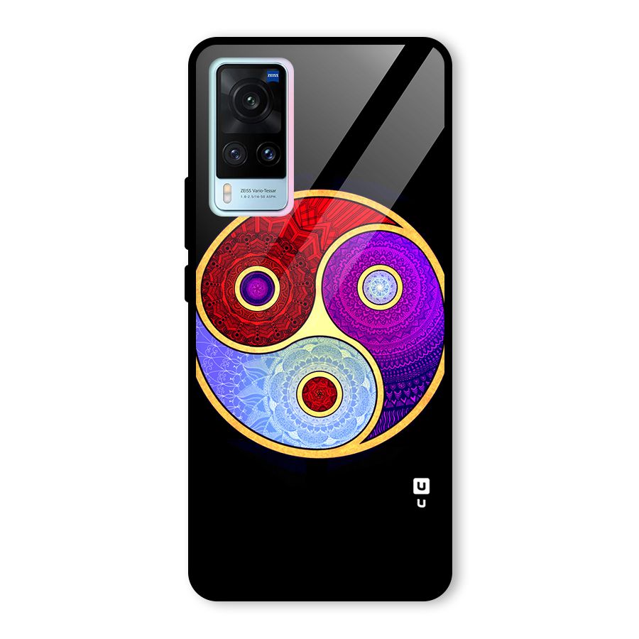 Yin Yang Mandala Design Glass Back Case for Vivo X60