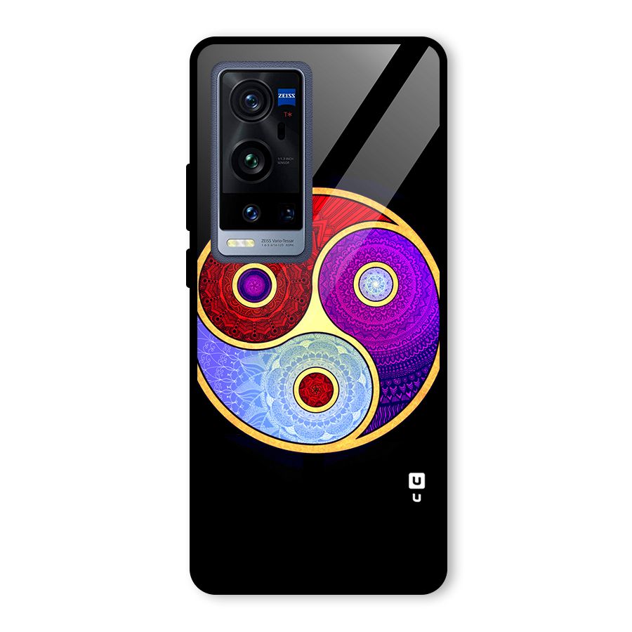 Yin Yang Mandala Design Glass Back Case for Vivo X60 Pro Plus