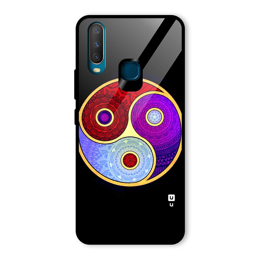 Yin Yang Mandala Design Glass Back Case for Vivo Y17