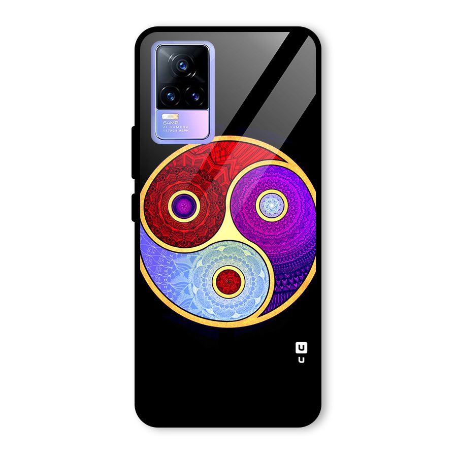 Yin Yang Mandala Design Glass Back Case for Vivo Y73