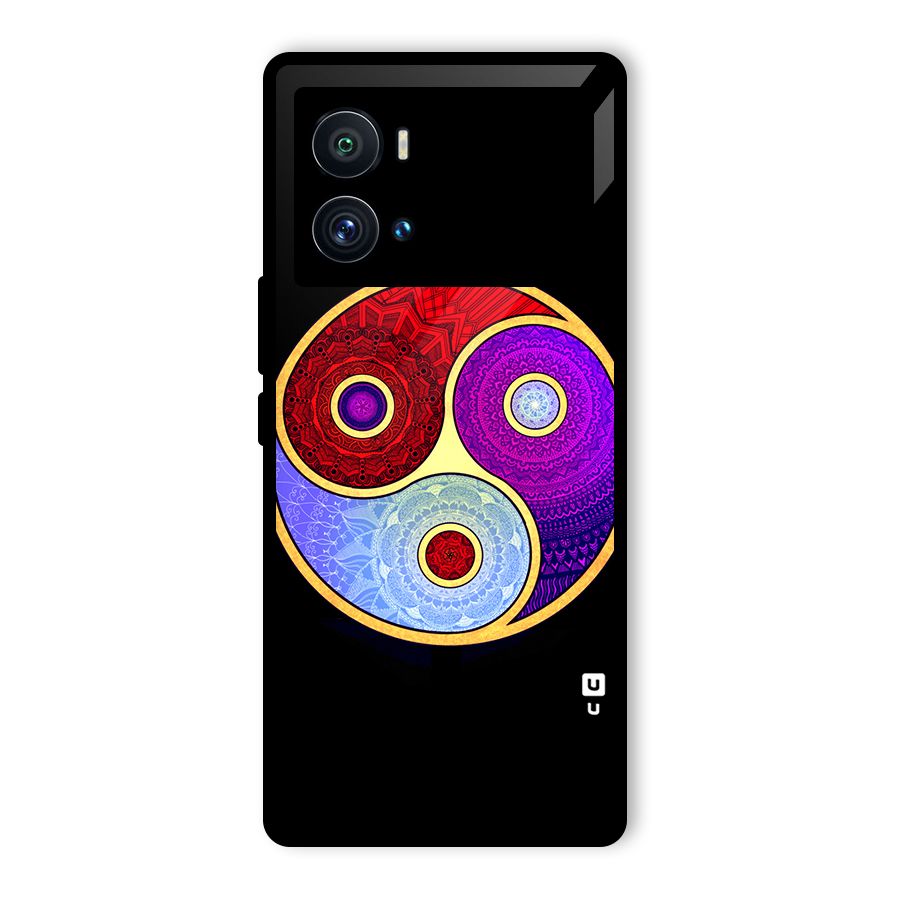 Yin Yang Mandala Design Glass Back Case for Vivo iQOO 9 Pro