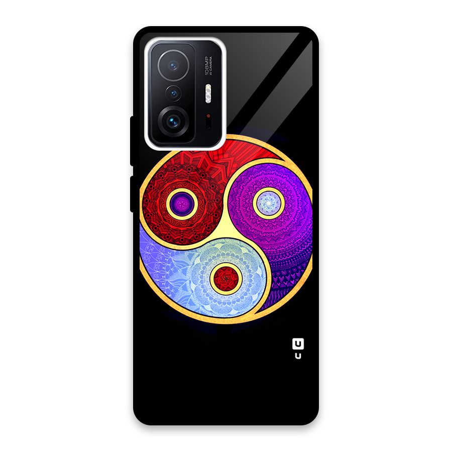 Yin Yang Mandala Design Glass Back Case for Xiaomi 11T Pro