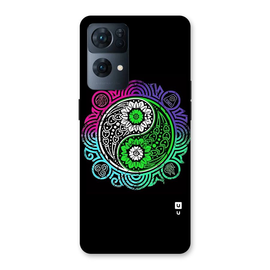 Yin and Yang Colorful Mandala Back Case for Oppo Reno7 Pro 5G