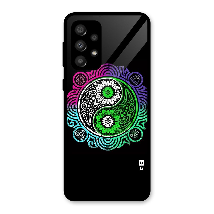 Yin and Yang Colorful Mandala Glass Back Case for Galaxy A32