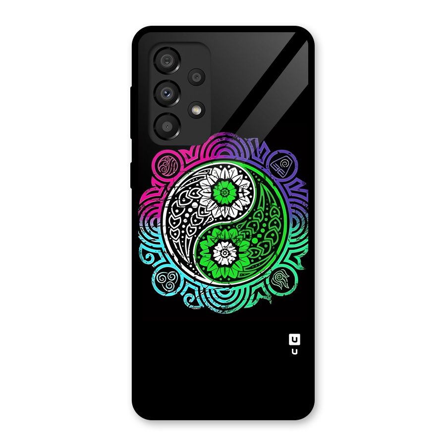 Yin and Yang Colorful Mandala Glass Back Case for Galaxy A33 5G
