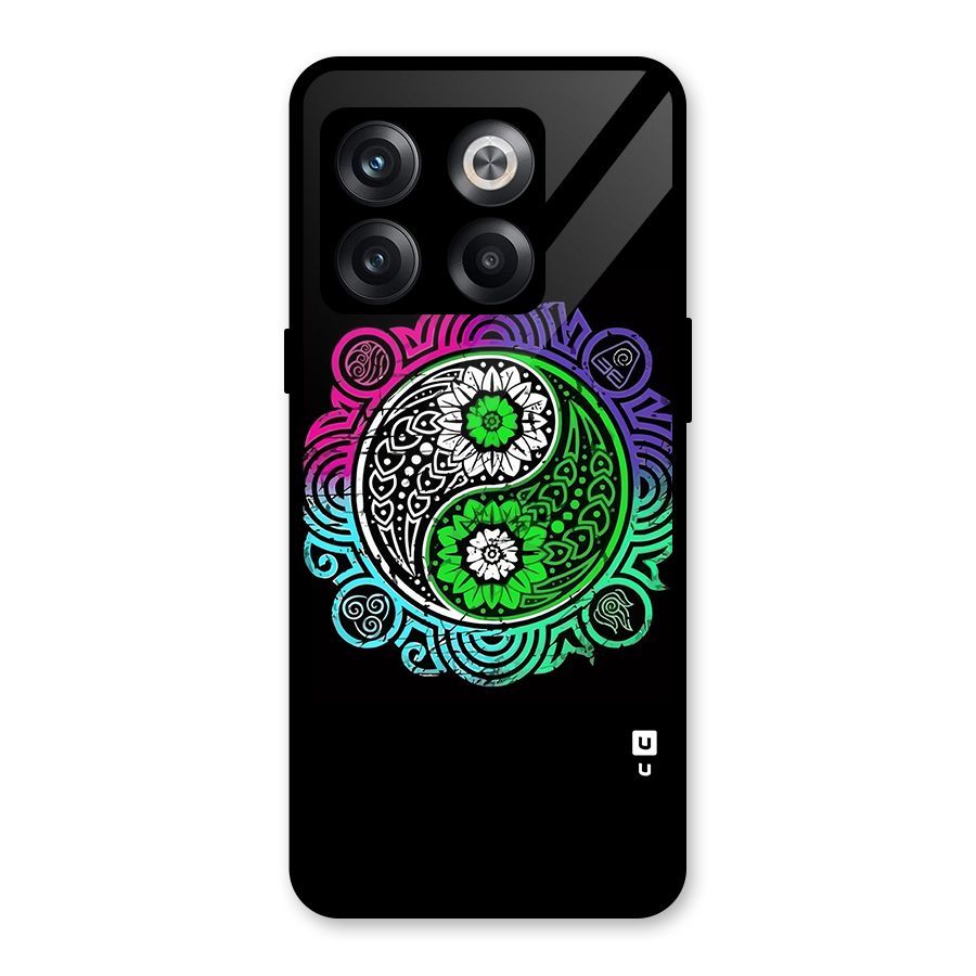 Yin and Yang Colorful Mandala Glass Back Case for OnePlus 10T