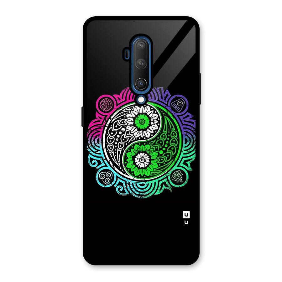 Yin and Yang Colorful Mandala Glass Back Case for OnePlus 7T Pro