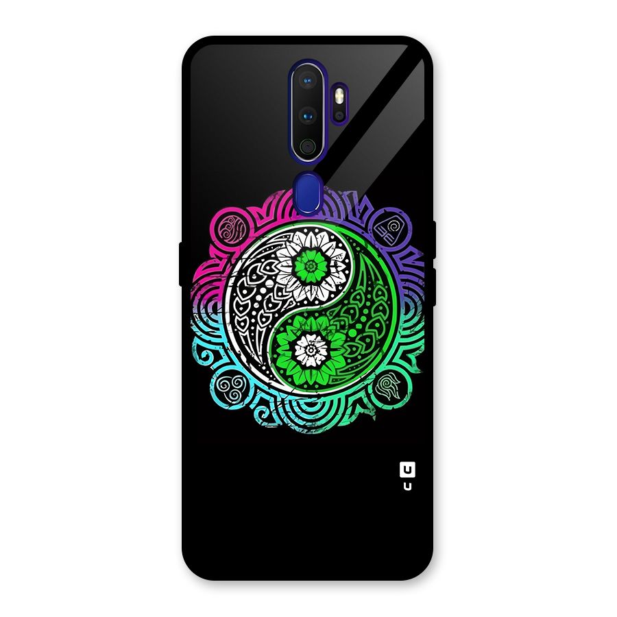 Yin and Yang Colorful Mandala Glass Back Case for Oppo A9 (2020)