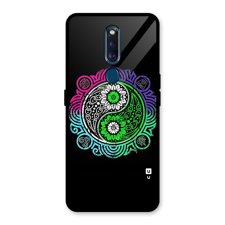 Yin and Yang Colorful Mandala Glass Back Case for Oppo F11 Pro