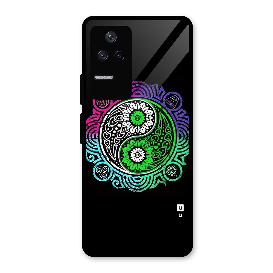 Yin and Yang Colorful Mandala Glass Back Case for Poco F4 5G
