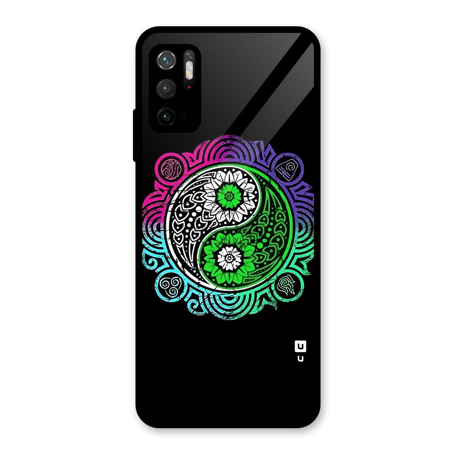 Yin and Yang Colorful Mandala Glass Back Case for Poco M3 Pro 5G
