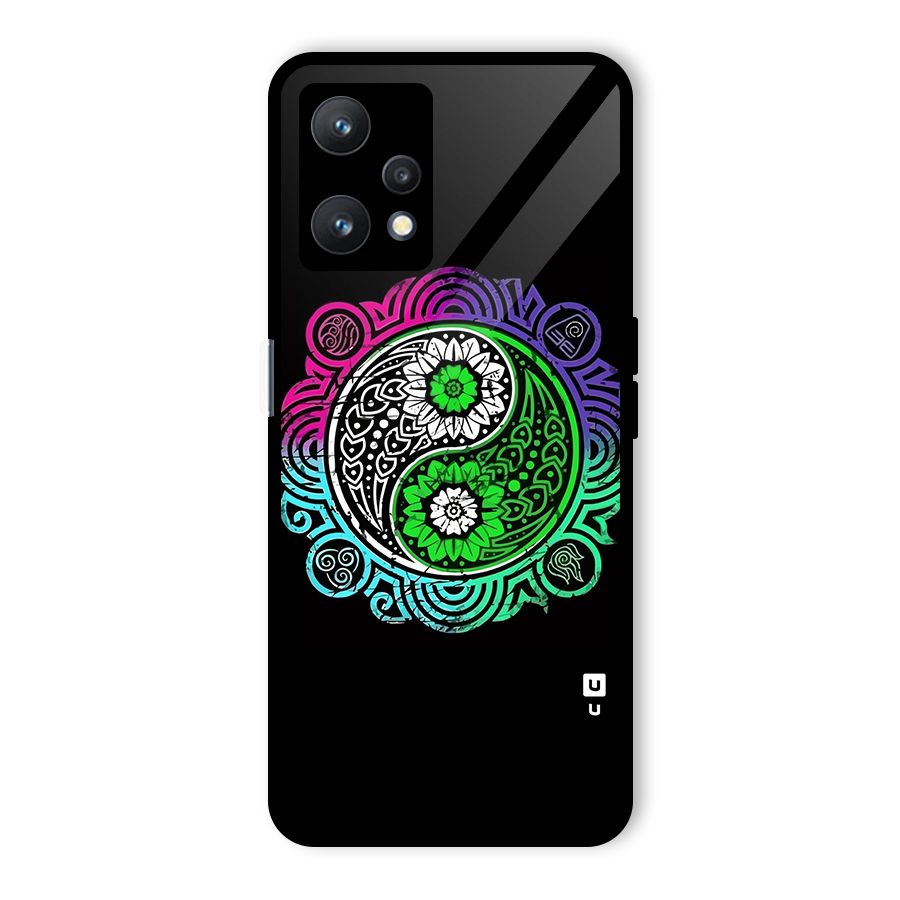 Yin and Yang Colorful Mandala Glass Back Case for Realme 9 Pro 5G