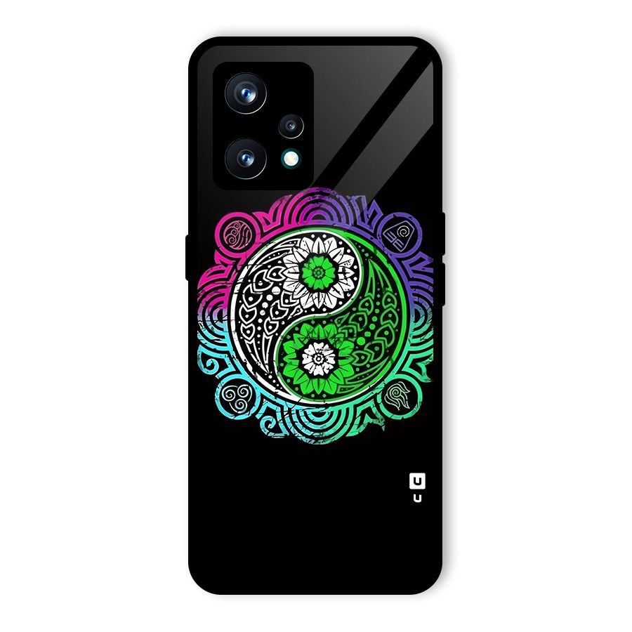 Yin and Yang Colorful Mandala Glass Back Case for Realme 9 Pro Plus 5G