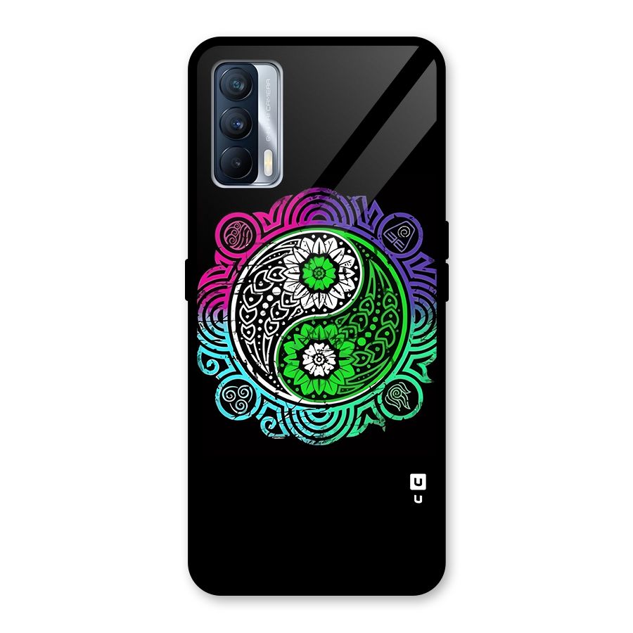 Yin and Yang Colorful Mandala Glass Back Case for Realme X7
