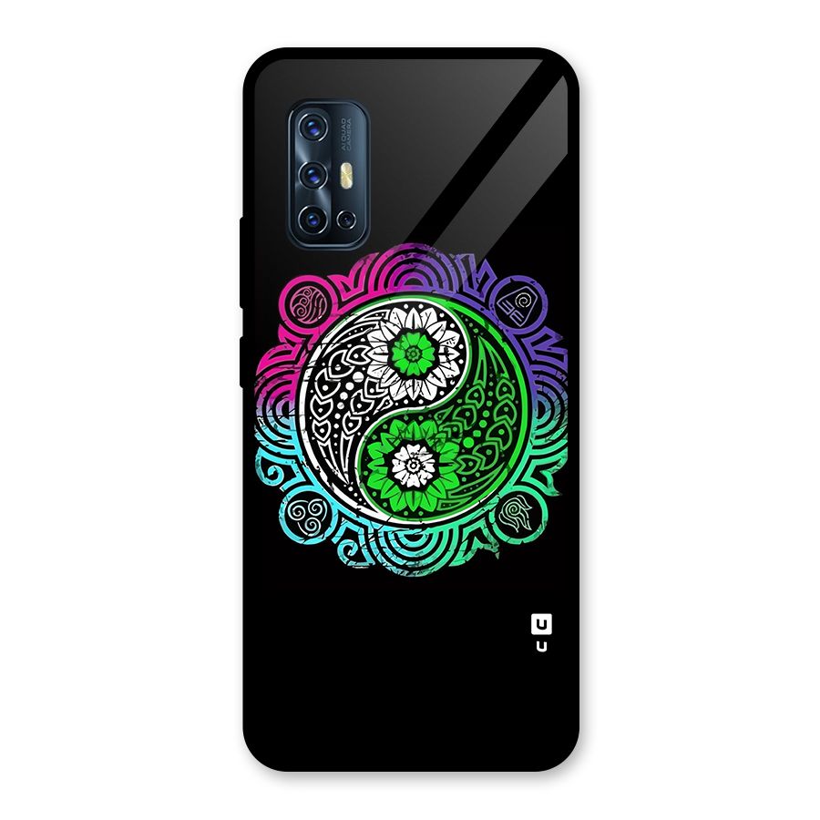 Yin and Yang Colorful Mandala Glass Back Case for Vivo V17