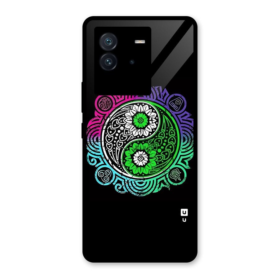 Yin and Yang Colorful Mandala Glass Back Case for Vivo iQOO Neo 6 5G