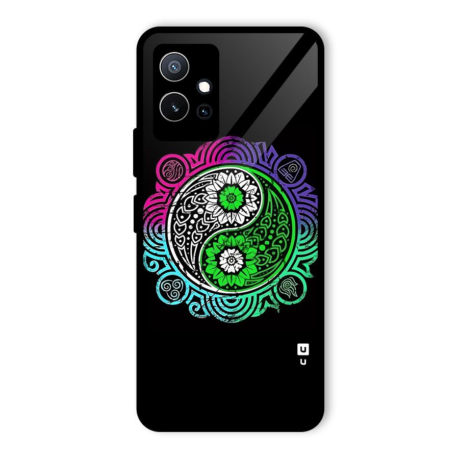 Yin and Yang Colorful Mandala Glass Back Case for Vivo iQOO Z6