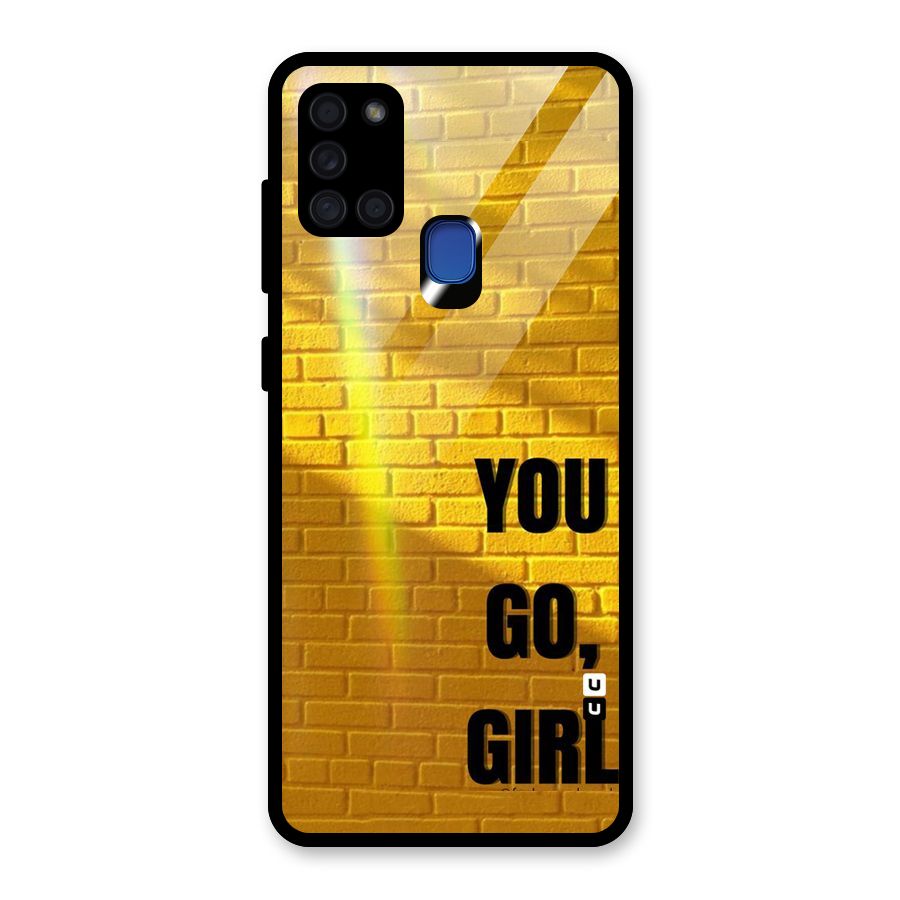 You Go Girl Wall Glass Back Case for Galaxy A21s