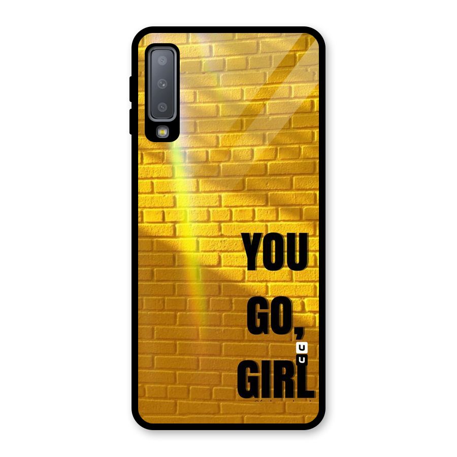 You Go Girl Wall Glass Back Case for Galaxy A7 (2018)