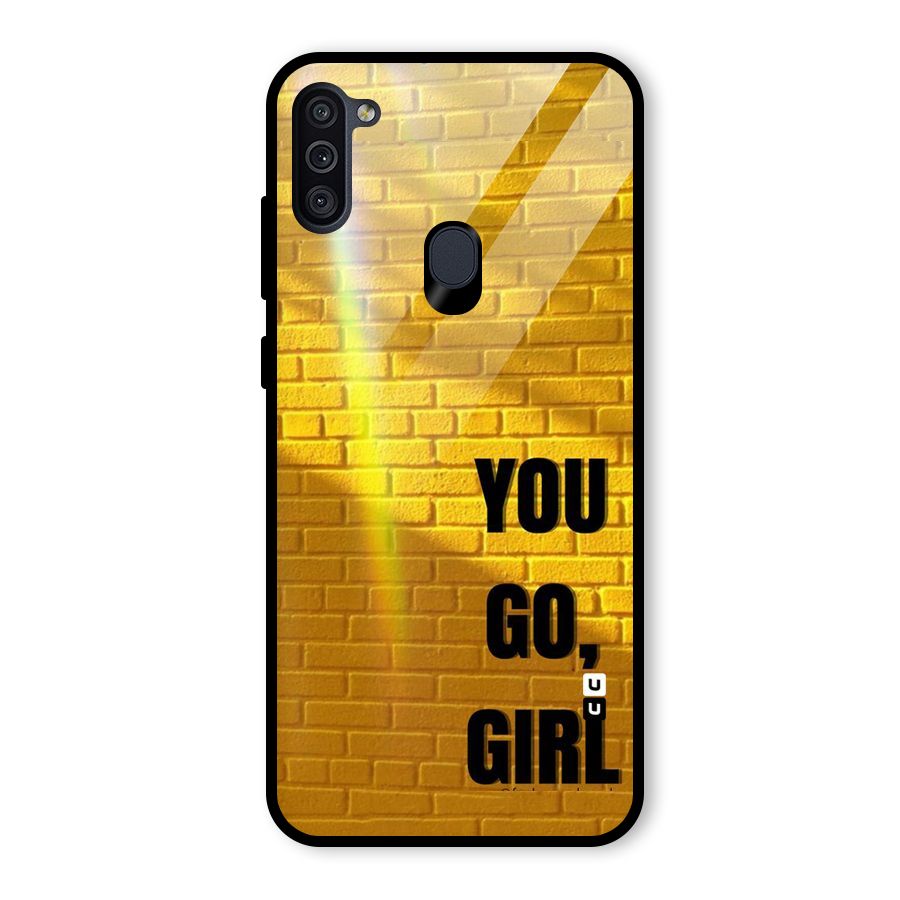 You Go Girl Wall Glass Back Case for Galaxy M11