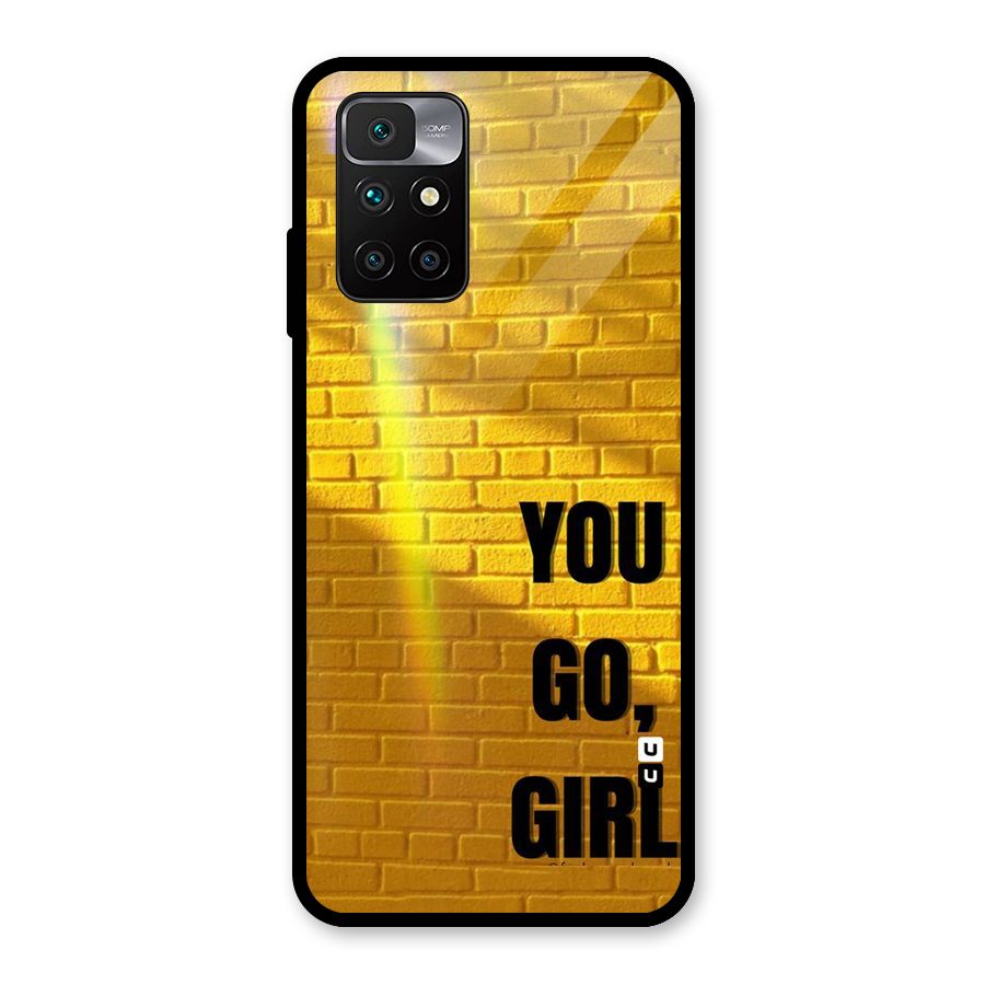 You Go Girl Wall Glass Back Case for Redmi 10 Prime