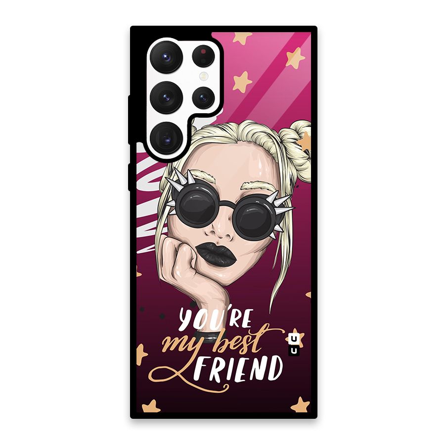 You My Best Friend Glass Back Case for Galaxy S22 Ultra 5G