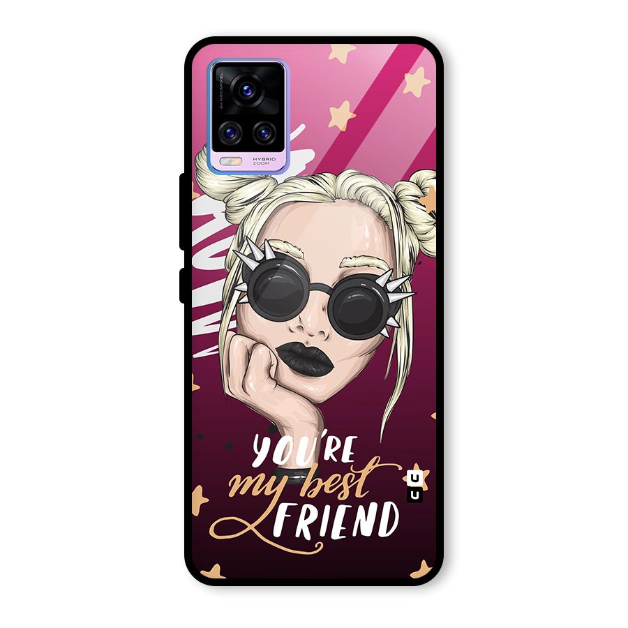 You My Best Friend Glass Back Case for Vivo V20 Pro