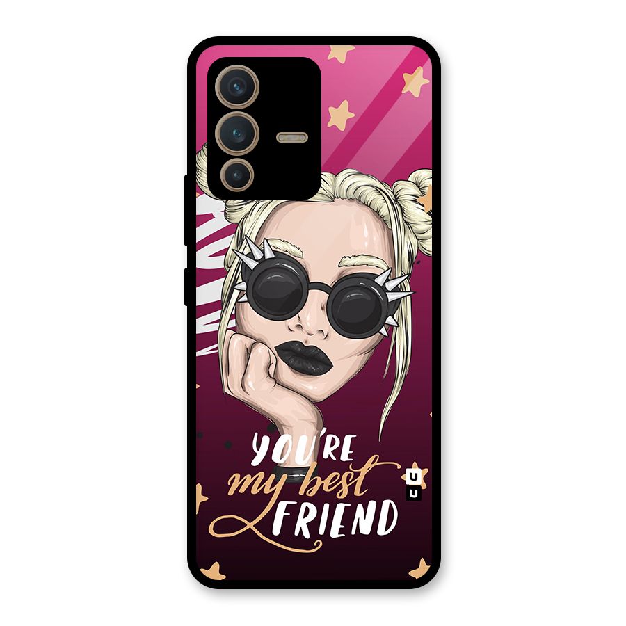 You My Best Friend Glass Back Case for Vivo V23 5G