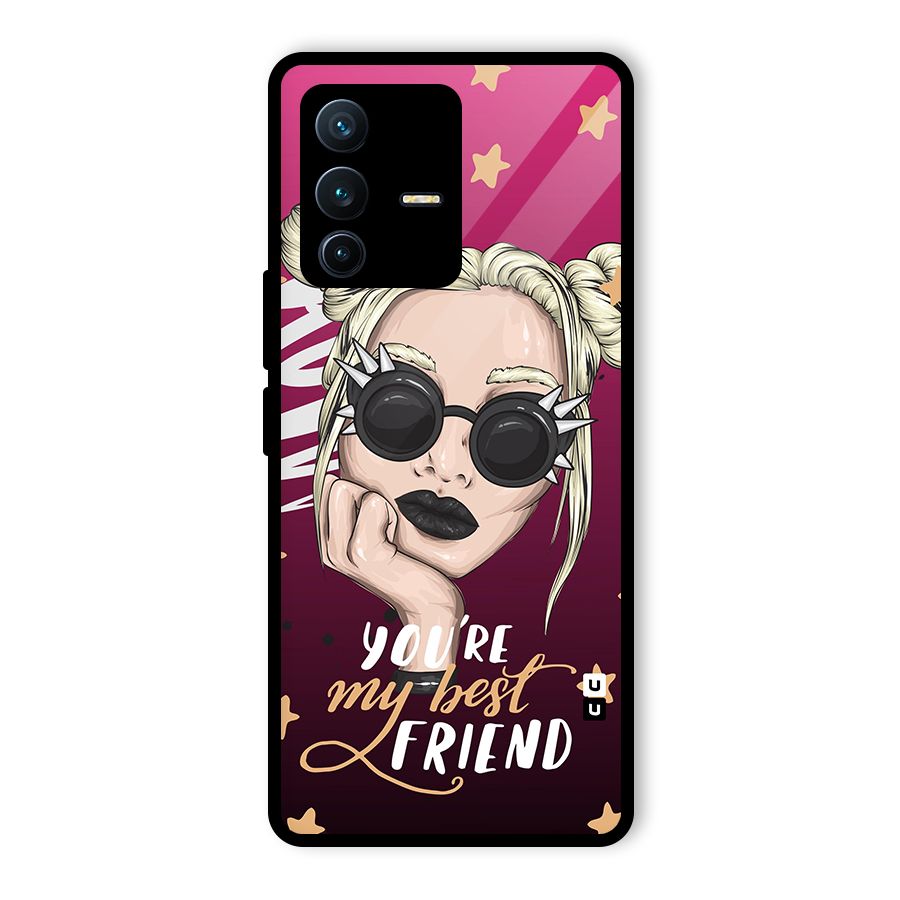You My Best Friend Glass Back Case for Vivo V23 Pro