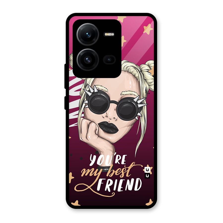 You My Best Friend Glass Back Case for Vivo V25