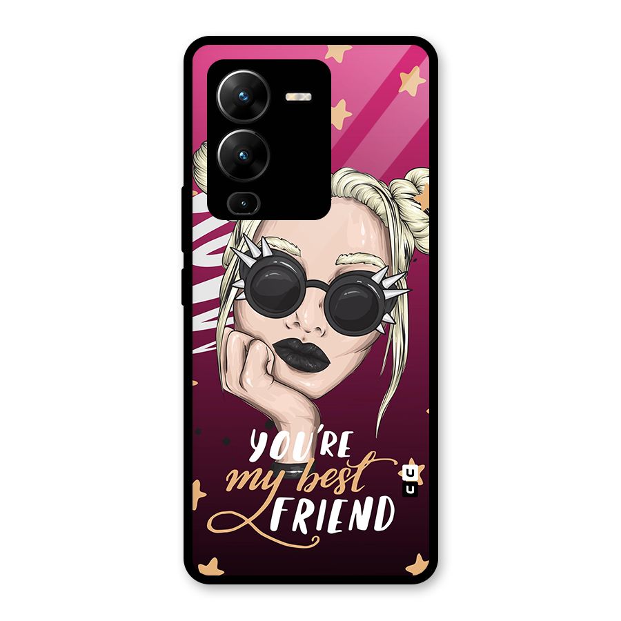 You My Best Friend Glass Back Case for Vivo V25 Pro