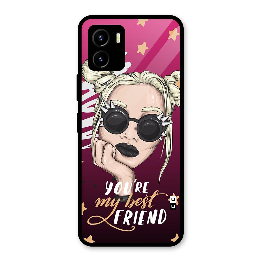 You My Best Friend Glass Back Case for Vivo Y15s